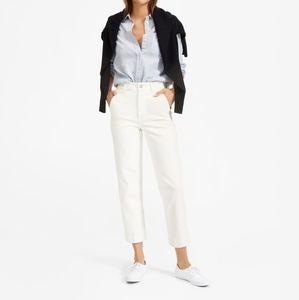 Everlane straight leg crop in Bone